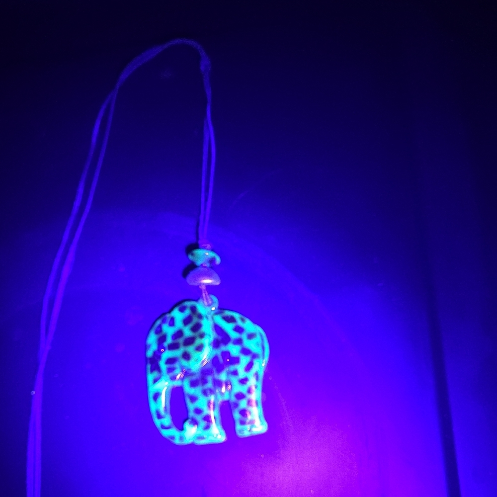 Blue and Green Elephant Pendant Necklace